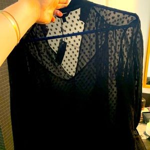NWT. Massimo Dutti Black Dotted Mesh Shirt size 4